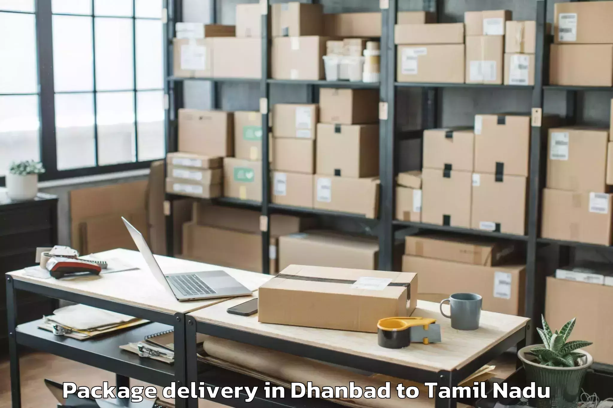 Top Dhanbad to Peelamedu Airport Cjb Package Delivery Available